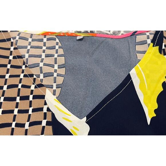 NO MFG. TAG SHORT SLEEVE MIDI FIT & FLARE DRESS, WOMENS, XL, MULTICOLOR ABSTRACT - Picture 2 of 10